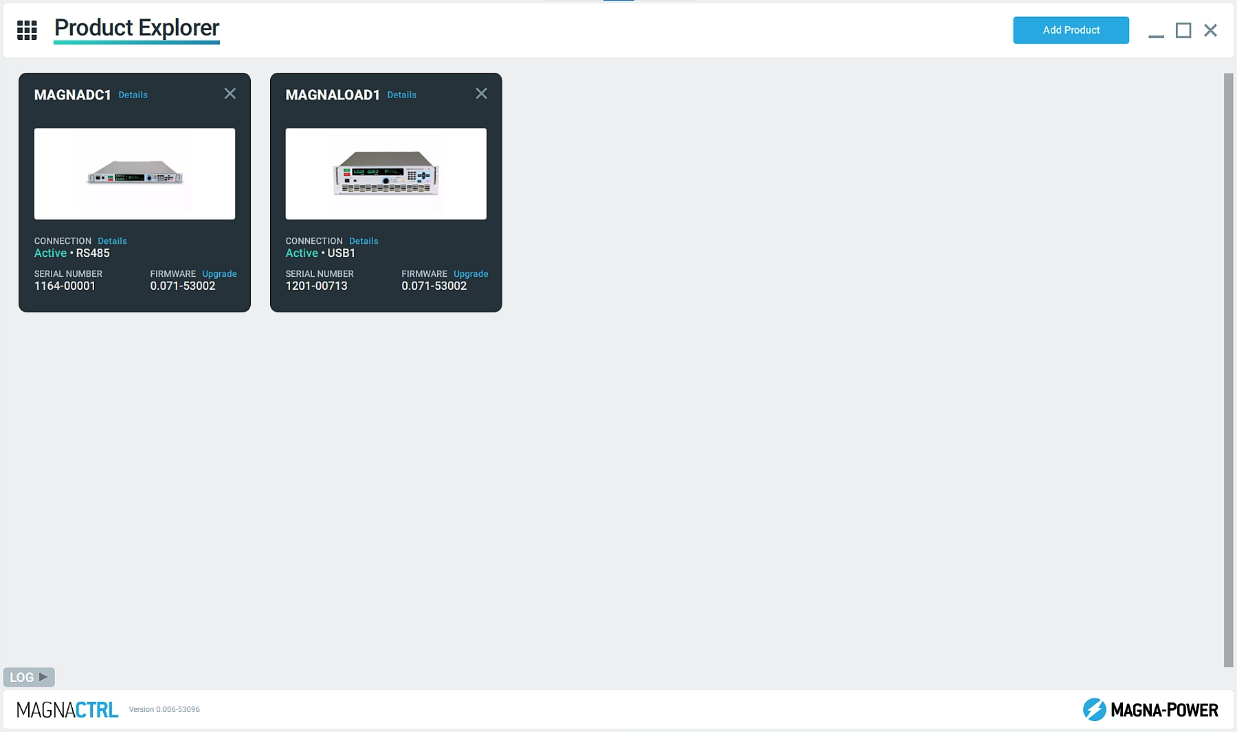 MagnaCTRL Product Explorer Panel Interface