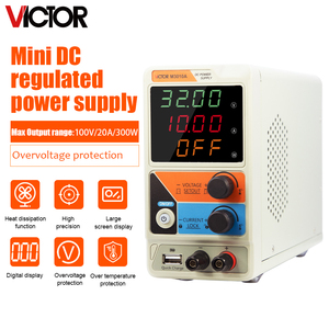 VICTOR Mini 300W DC Regulated Power Supply 100V 20A Adjustable Lab Bench Source